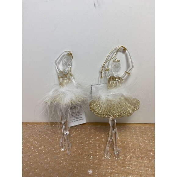 Gisela Graham London Gold and White Ballerina Christmas Ornaments Lot of 2 NWT - Picture 6 of 8